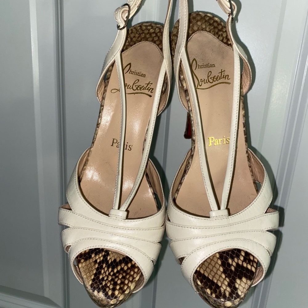 Christian Louboutin 39 Activa Strappy 120mm Snake